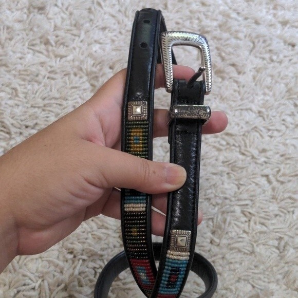 Brighton Skinny Black Western Beaded  Belt main image 6